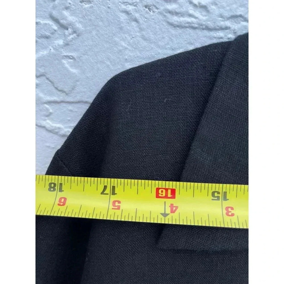 Richard Malcolm Womens Long Sleeve Linen Safari Embroidered Shirt Black Sz 16 - Picture 6 of 7